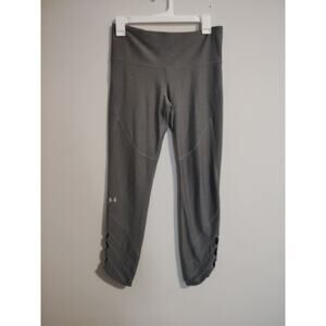 Under Armour Heatgear Women's Cutout Ankle Crop Leggings Gray Size Medium